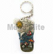 Product Size: 7.5 x 4.5cm
Product Packing: 1pc/2dz/12dz/0.5'
Product Desc: Pewter Keychain in Handpainted Design