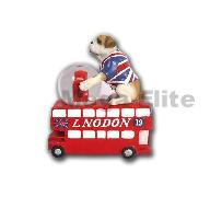 Product Size: L：10.5CM W：5.5CM H：12.0CM
Product Packing: 1PC/24PCS/1.97’
Product Desc: 45MM water ball with polyresin bus inside, with polyresin buse base & polyresin dog on the base 