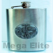 Product Size: 9.5*2.5*11
Product Packing: 1PC/OPP/6PCS/120PCS/50.5*37*27CM
Product Desc: 6OZ不锈钢酒壶+“PARIS”图案椭圆形PT配件