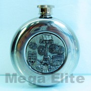 Product Size: 8.5
Product Packing: 1PC/OPP/100PCS/50*28.5*25.5cm
Product Desc: 5OZ不锈钢圆型酒壶+“LONDON”图案PT配件
